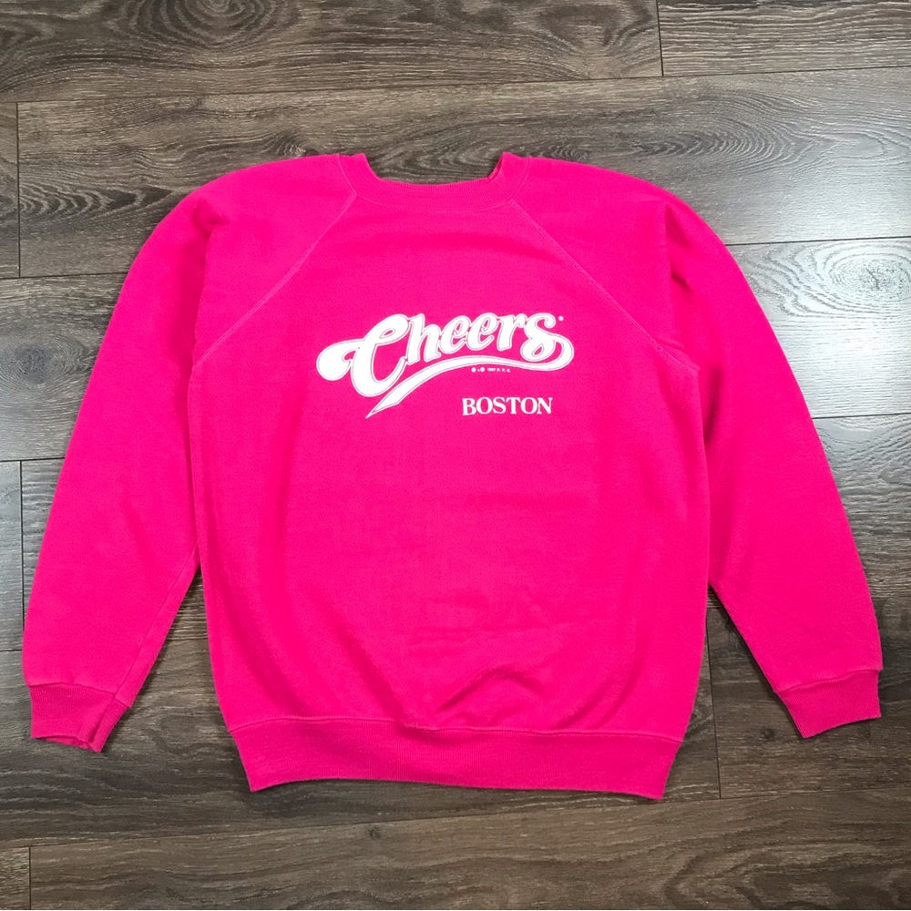 Cheers Boston Women’s Vintage 80’s Television Show Pink Pullover Sweatshirt Sz L